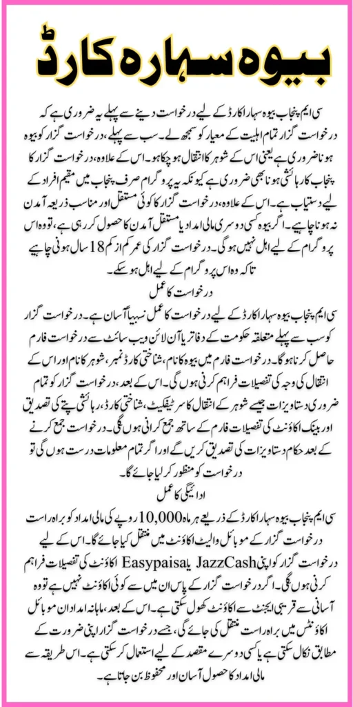 CM Punjab Bewa Sahara Card Application Process Know What Are The Necessary Documents