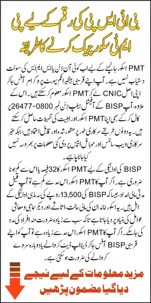 BISP PMT Score Check CNIC 2025 To Confirm Your Eligibility For Phase 3 Payment 13500