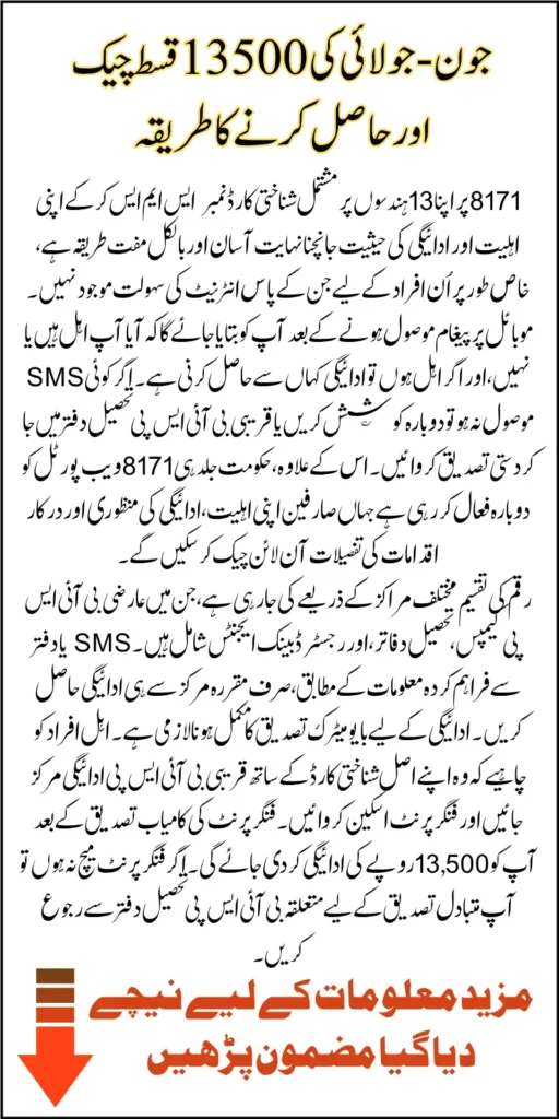 8171 Ehsaas Program June–July Payment 2025 – Check CNIC Status And Collect Your 13500 Complete Guide