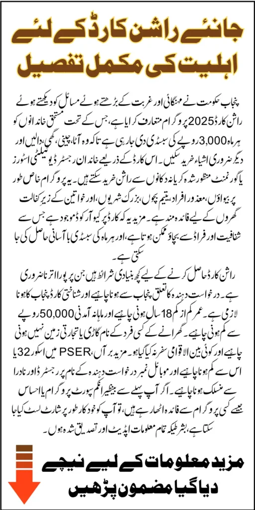 Maryam Nawaz Rashan Card 2025 Eligibility For 3000 Every Month Know How To Receive Card