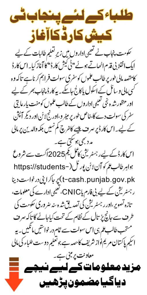 Punjab Students T-Cash Card 2025 Launched For Boys And Girls Know Step-By-Step Online Application Process