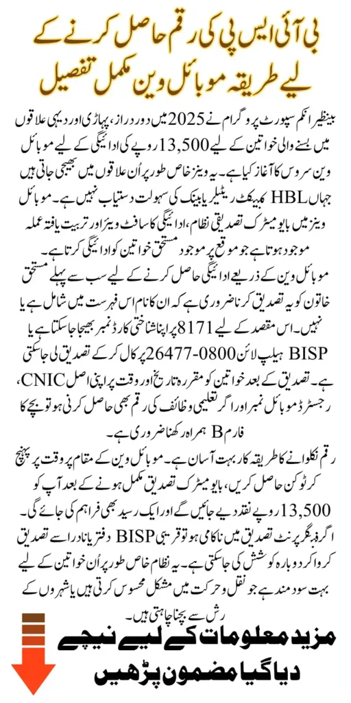 BISP 8171 New Payment Method 2025 Via Mobile Van Know Step-By-Step Process For Withdrawal 13500