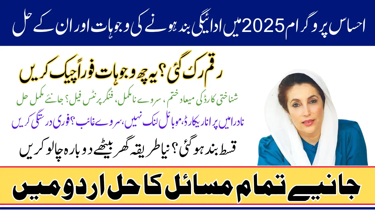 Ehsaas Payment Issue Solution 2025 Full Process to Get Back Your Stopped Installment